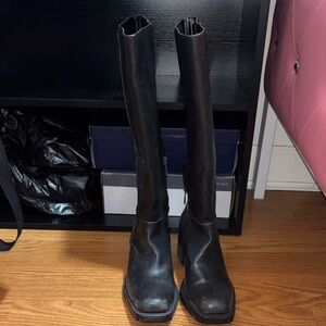 Women’s Black Tall Leather Boots